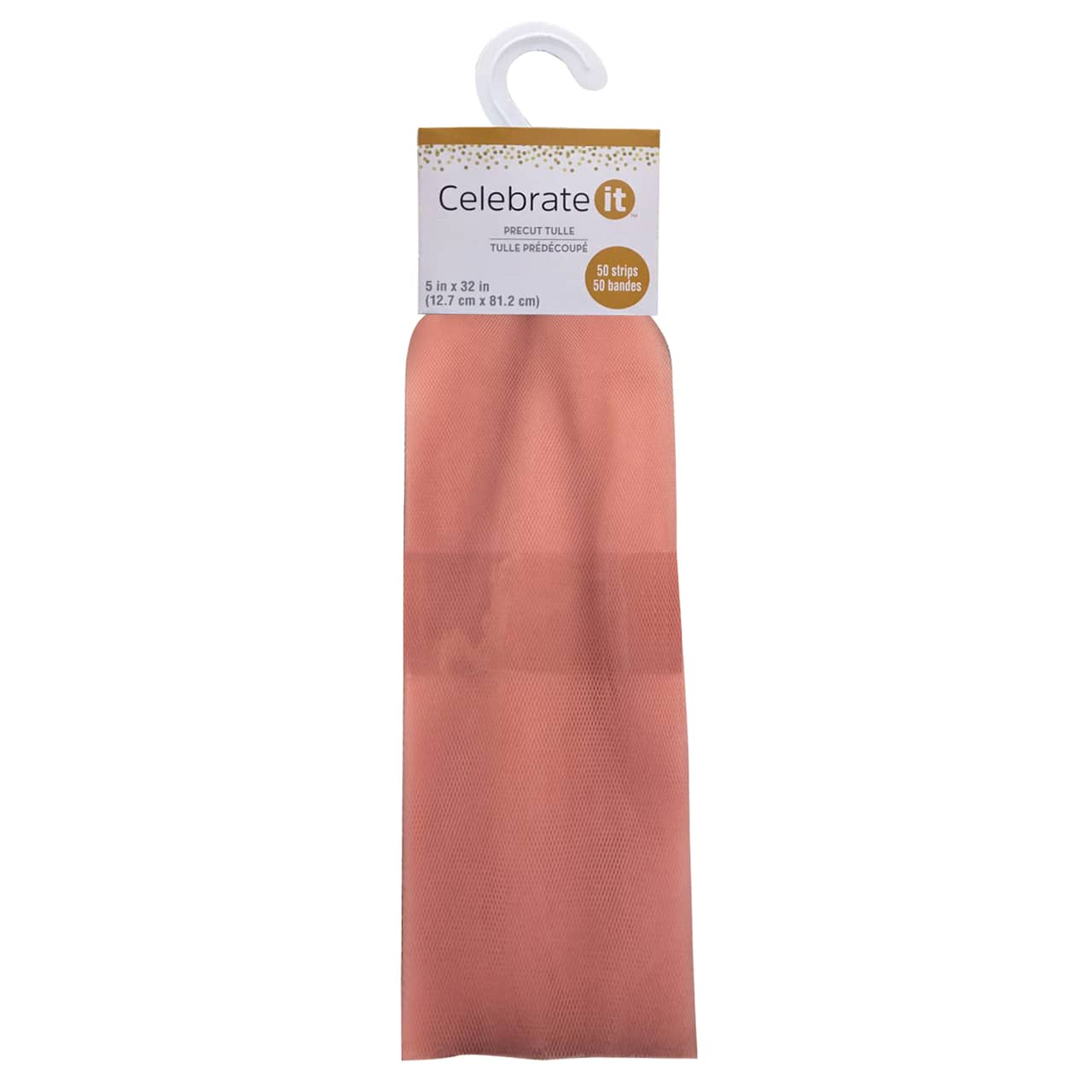 12 Packs: 50 ct. (600 total) Blush Pre-Cut Tulle Strips by Celebrate It™